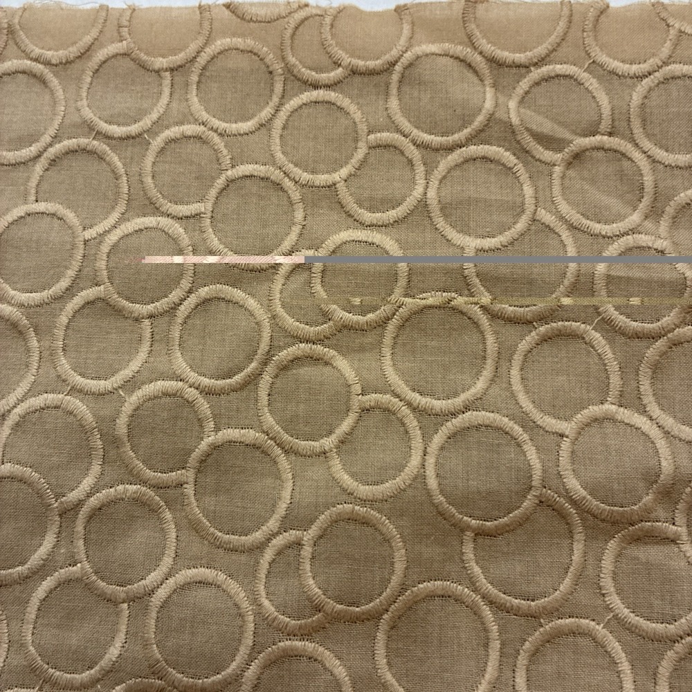 Luxury Taupe Geometric Interlocking Circles Embroidered Fabric Lightweight 8 Yd